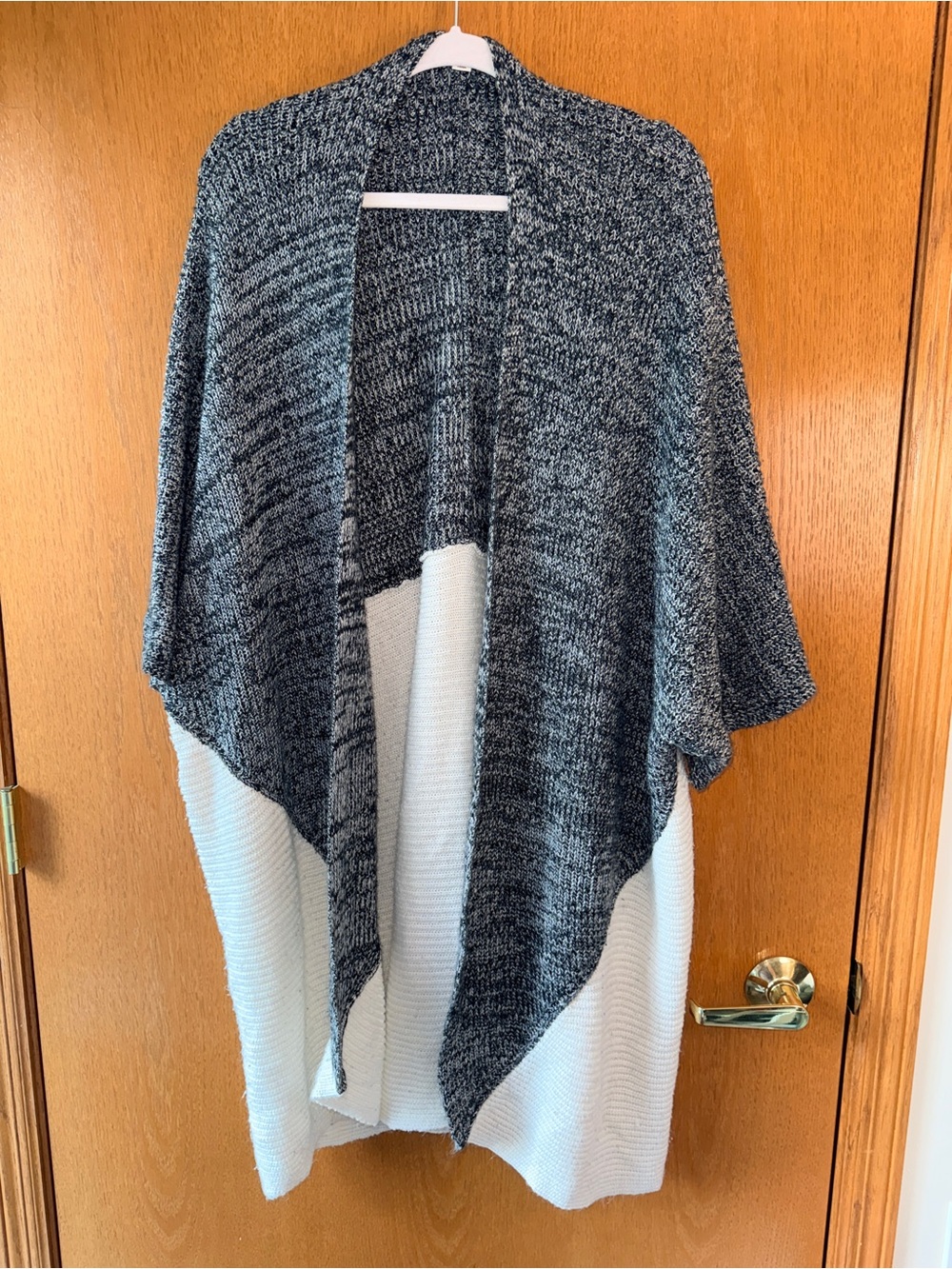 Merona Two-Tone Open Front Cardigan - Gray & White